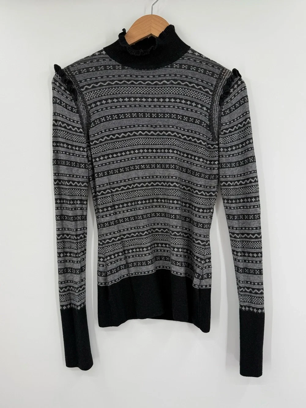 Obermeyer Charmoise Knit Turtleneck | Black Grey | Medium